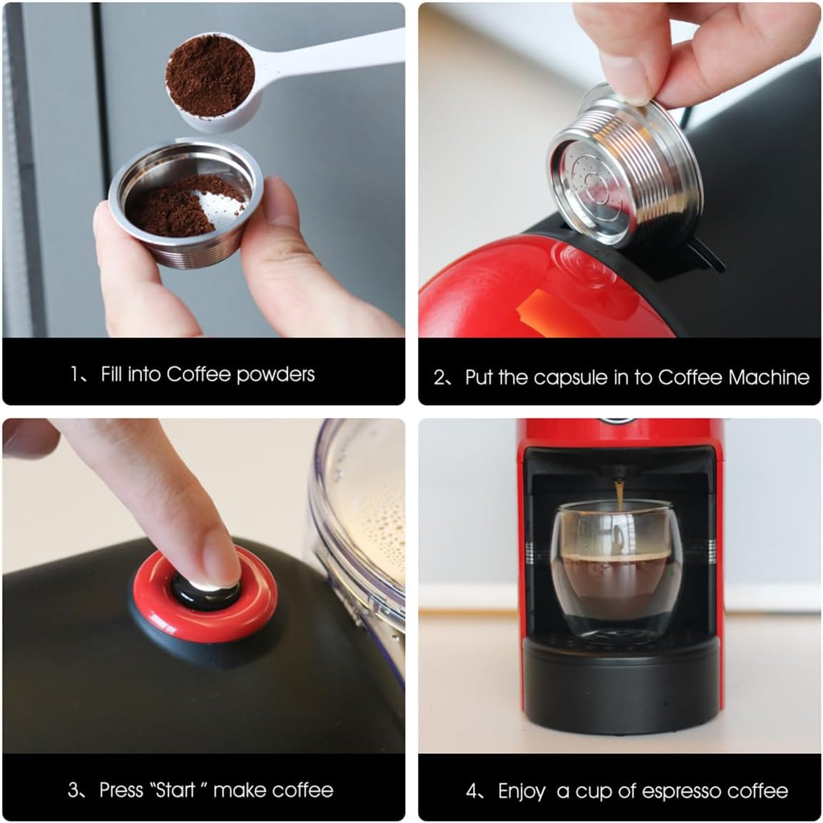 XBERSTAR Metal Coffee Reusable Capsules Filter Pods for LAVAZZA a MODO MIO JOLIE (Stainless Steel) image number 1