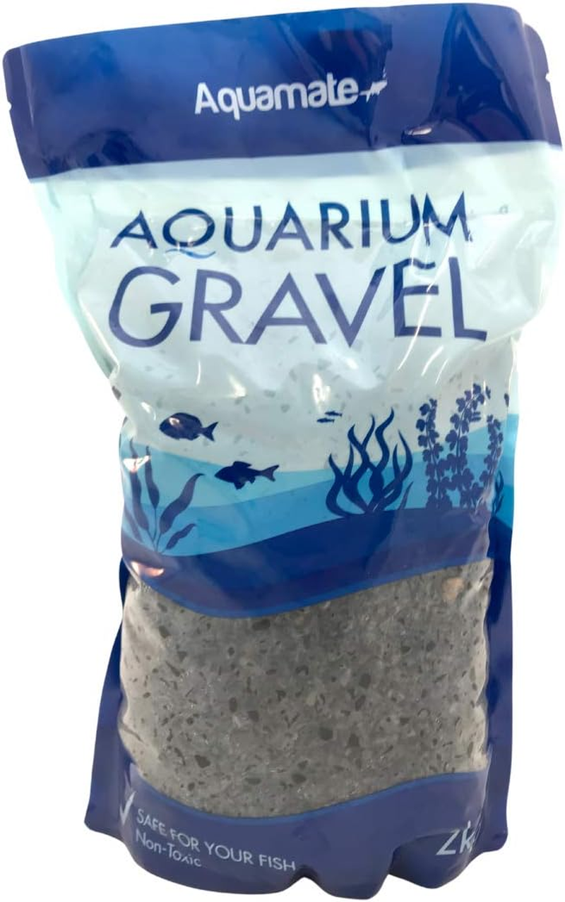 Aquamate Natural Aquarium Gravel, Dark Black, 2Kg