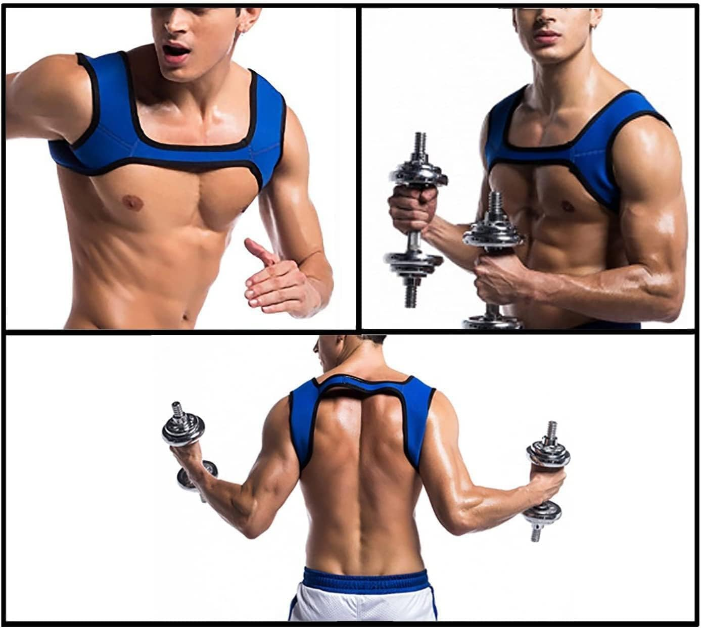 Sports Double Shoulder Protector Muscles Protector,Men Neoprene Harness Wrap Brace image number 5