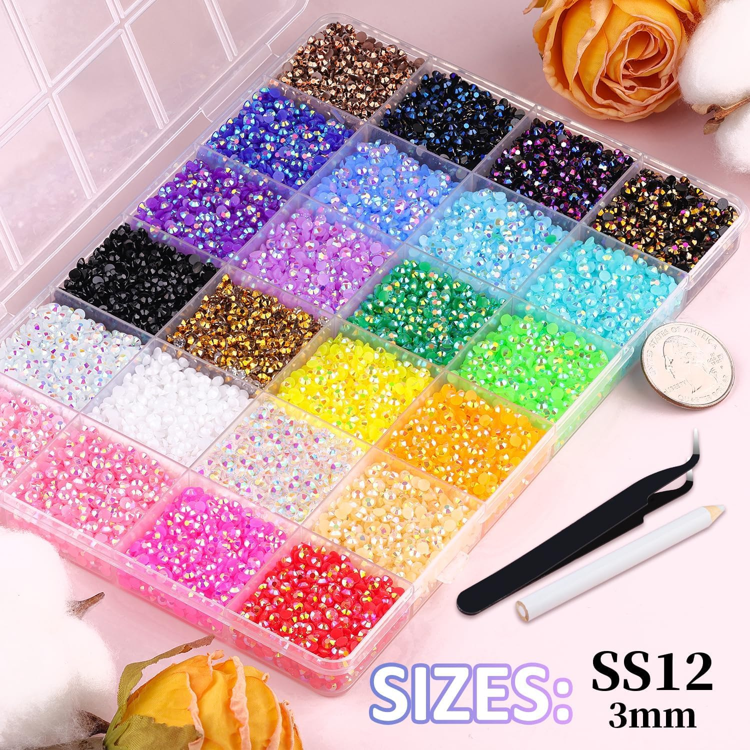 30000Pcs Resin Jelly Rhinestones with 1 Pcs B7000 Jewelry Glue for Bedazzling, Multicolor 3Mm Flatback Gems for Crafting, Bedazzler Kit for Book Crafts Clothing Shoes Fabric Decor Nail Art Makeup image number 5