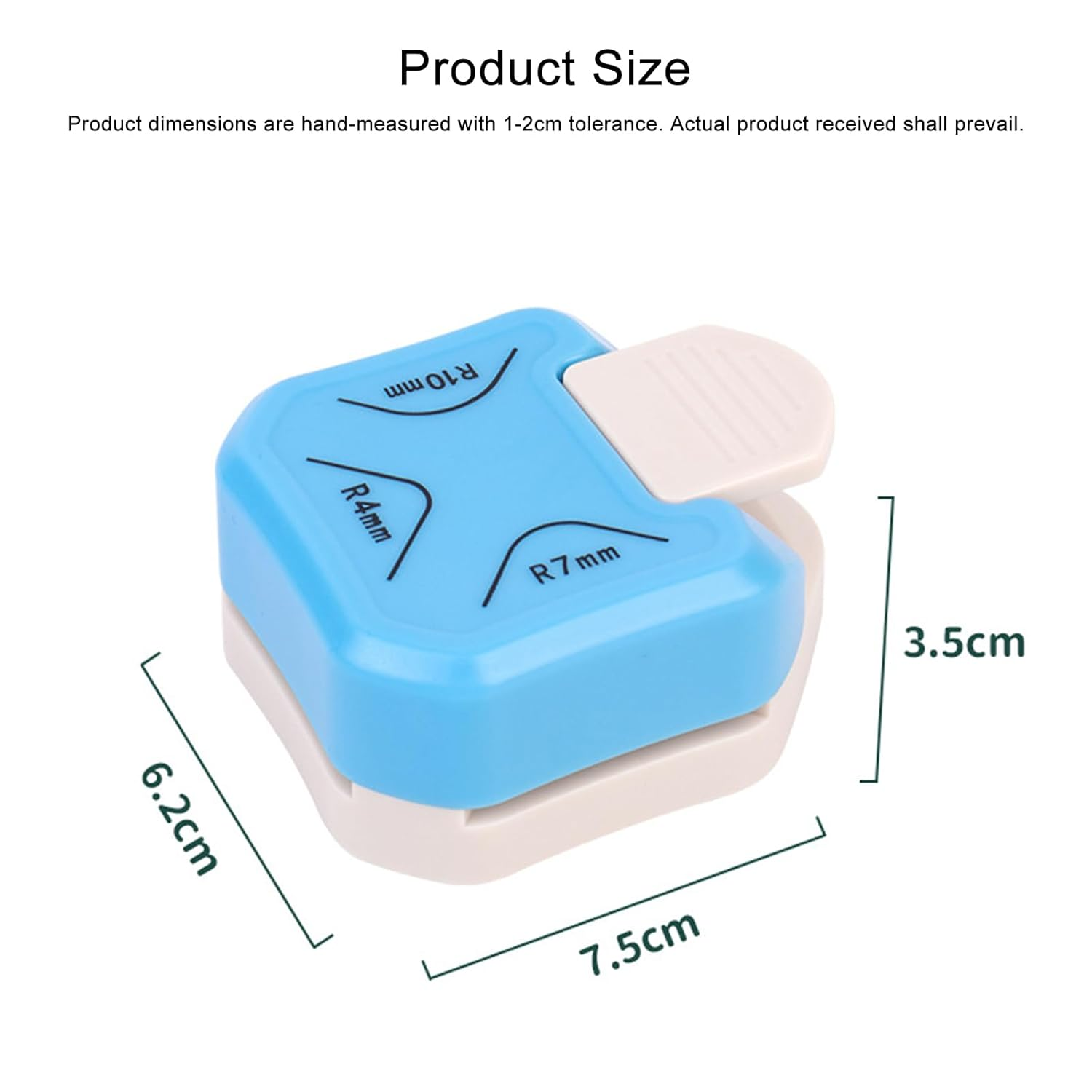 3-In-1 Corner Rounder Punch, R4 R7 R10 Paper Cutter for Craft Paper, 3 Available Angles Circle Cutter for Card, Photo, Film, DIY, Scrapbooking, White image number 3