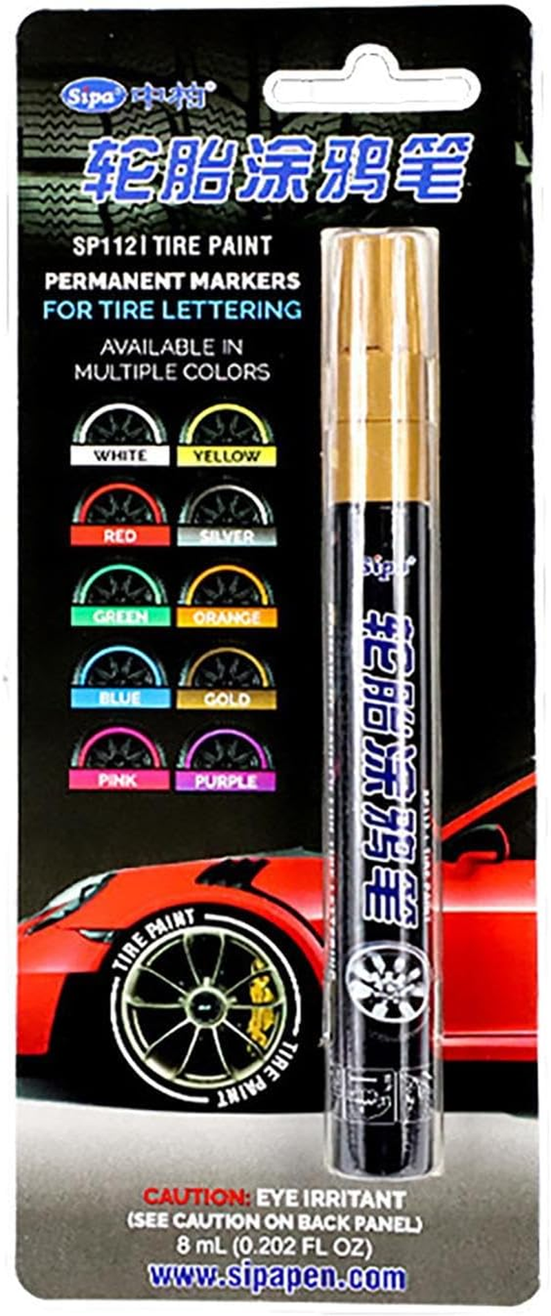 Tire Lettering Paint Pen &ndash; Waterproof Auto Marking Tool, Smooth Ink Touchup Marker | All Place Pen, Permanent Paint Stick for Writing on Tyres Glass Cans Stones Canvas Shoes Outdoor Courtyard Projec