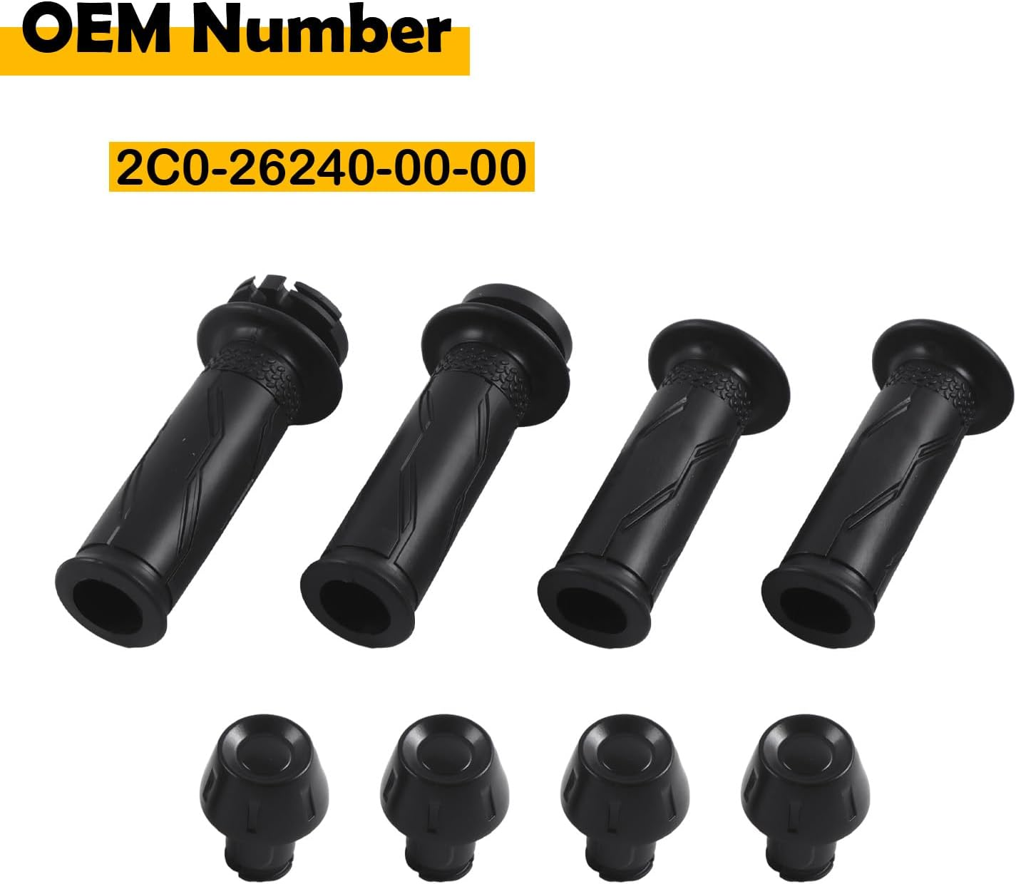 2C0-26240-00-00 2-Pack Throttle Tube Grip Assembly Compatible with Yamaha YZF-R6 2006-2020, YZF-R1 2015-2019, YZF-R1M 2015-2018, YZF-R1S 2016-2018 &ndash; Non-Slip Rubber & Plastic Handlebar Grip