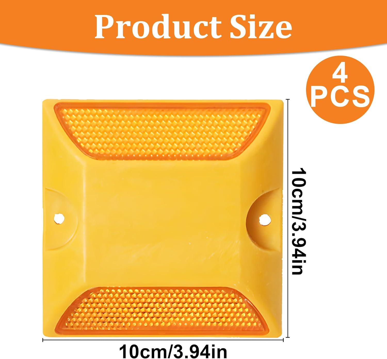 4Pcs High-Visibility Reflective Road Markers - Bright Colors, Nighttime Warning & Multipurpose Use for Parking Lots, Driveways - Ideal for Homeowners and Property Managers image number 4
