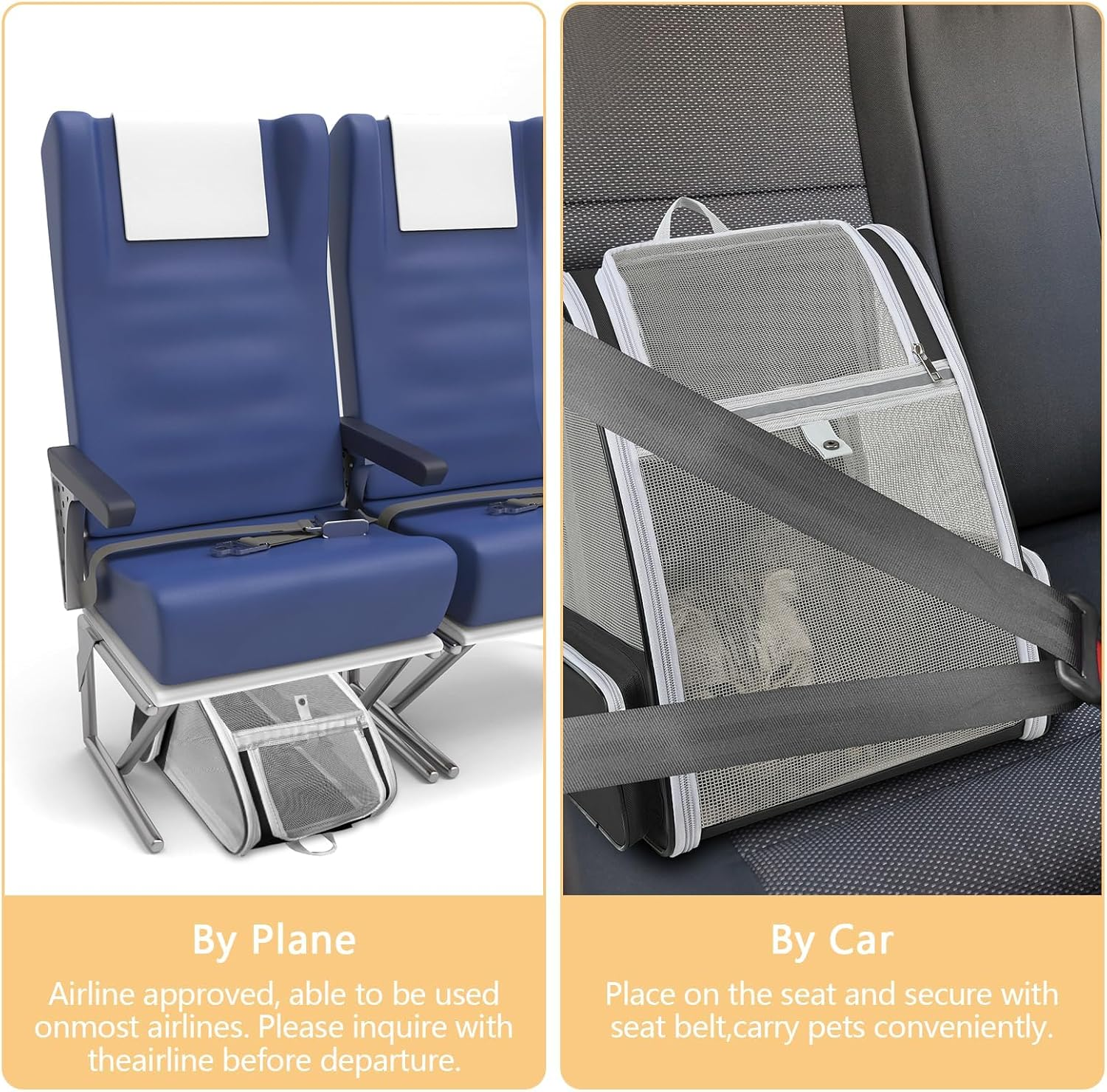 Cat Backpack Carrier Large Pet Backpack for Small Dog Medium Cat Puppy Kitten Bunny up to 15Lbs, Ventilated Mesh Dog Collapsible Travel Backpack for Hiking Walking Outdoor image number 1