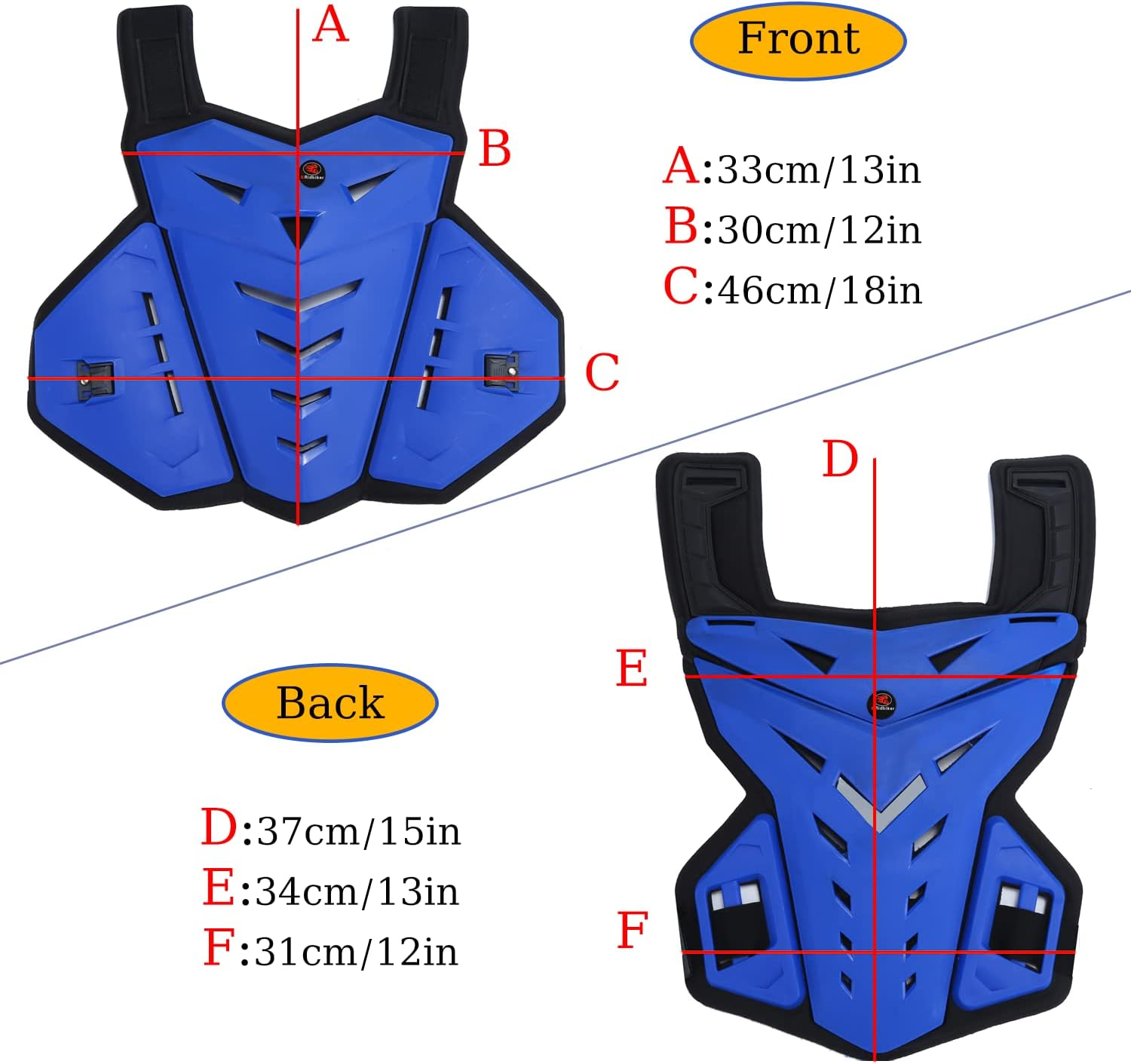 Motorcycle Body Armor Vest Dirt Bike Chest Back Protector Motocross Gear, for Adult Powersports Protective Gear image number 5