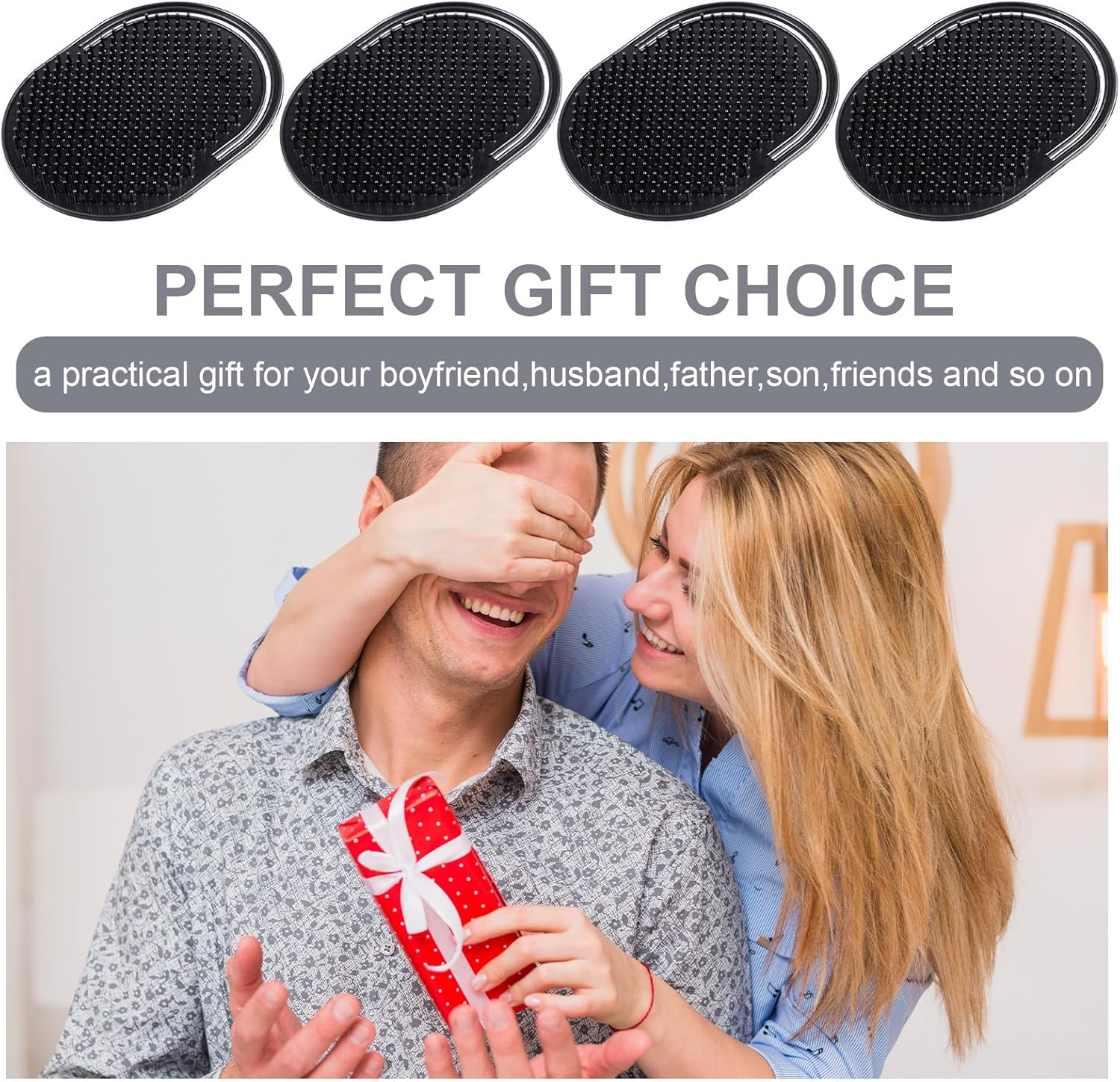 12Pcs Palm Combs for Men, Portable Pocket Hand Comb for Men Soft Shampoo Comb Scalp Massage Brush for DIY Hair Styling Scalp Massage and Shower Hair Brush (3.74'' X 2.95'') image number 1