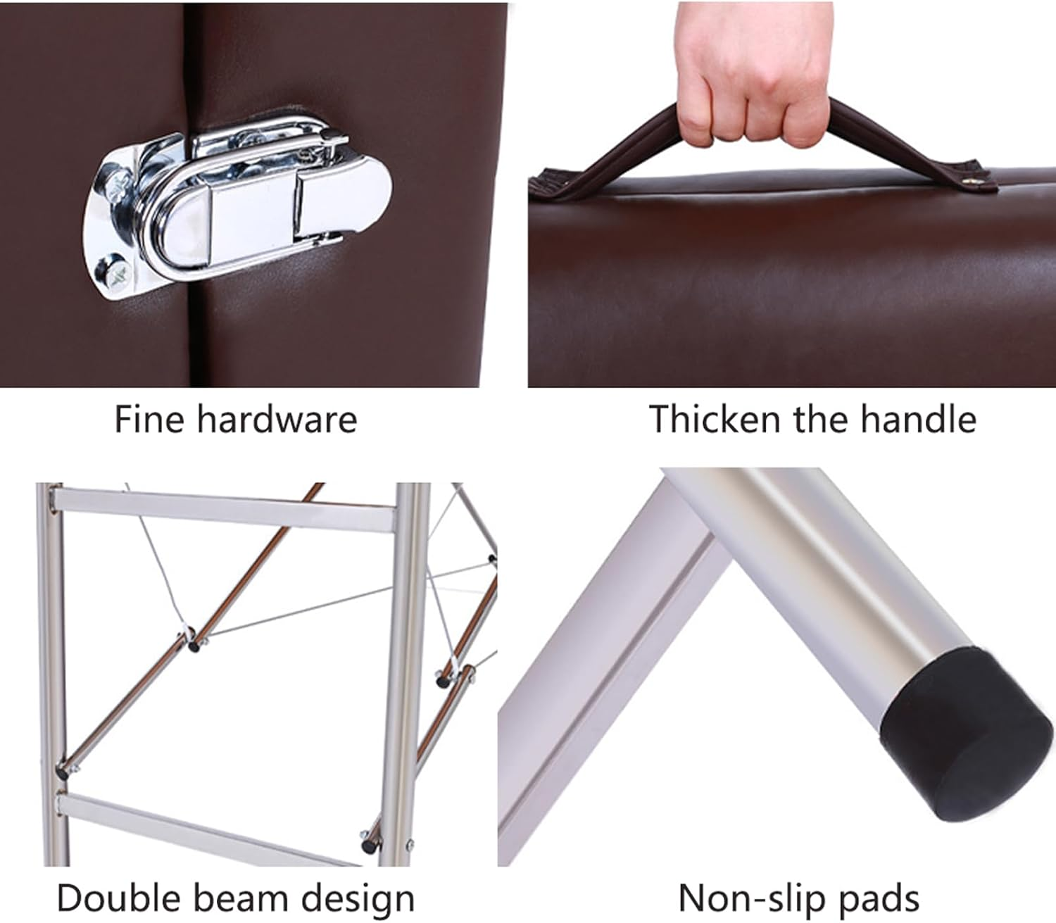 PORIYA Portable 2-Fold Beauty Bed with Adjustable Backrest and Legrest - Ideal for Salon and Home Use image number 3