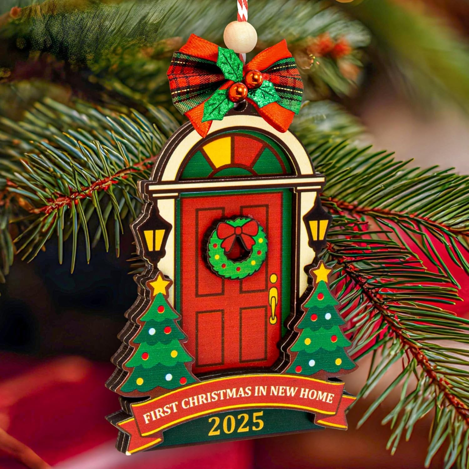 New Home Ornament 2025 - Our First Home Ornament 2025 for Christmas Tree Decorations, Christmas Ornaments New Homeowner Gifts Ideas, House Warming Gifts for Couples - Brown image number 6