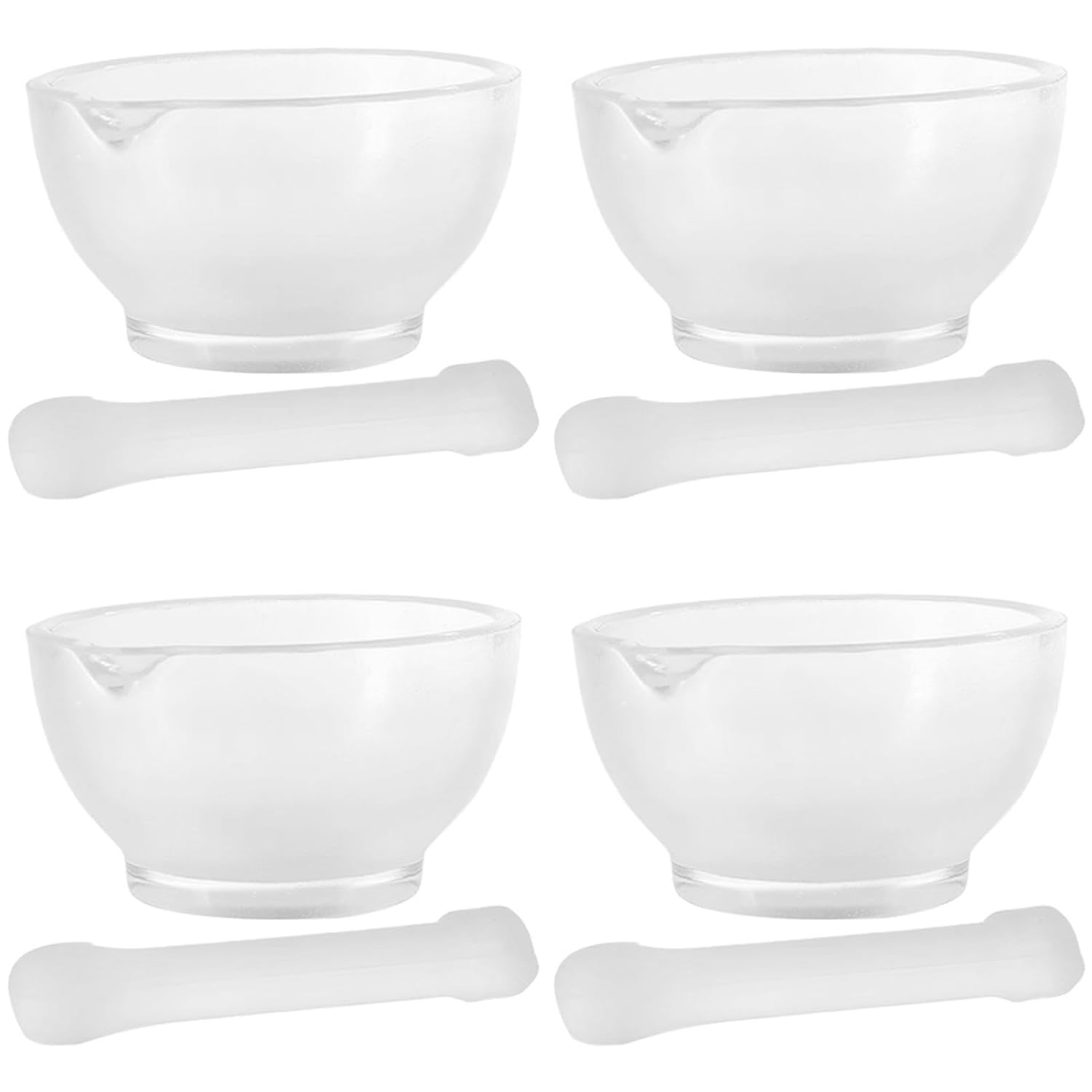 4 Set Pestle and Mortar Set - Glass Seasoning Grinder Bowl - Handheld Seasoning Mills Grinder - Pill Crusher | for Crushing and Grinding Herbs and Spices with Ease image number 2