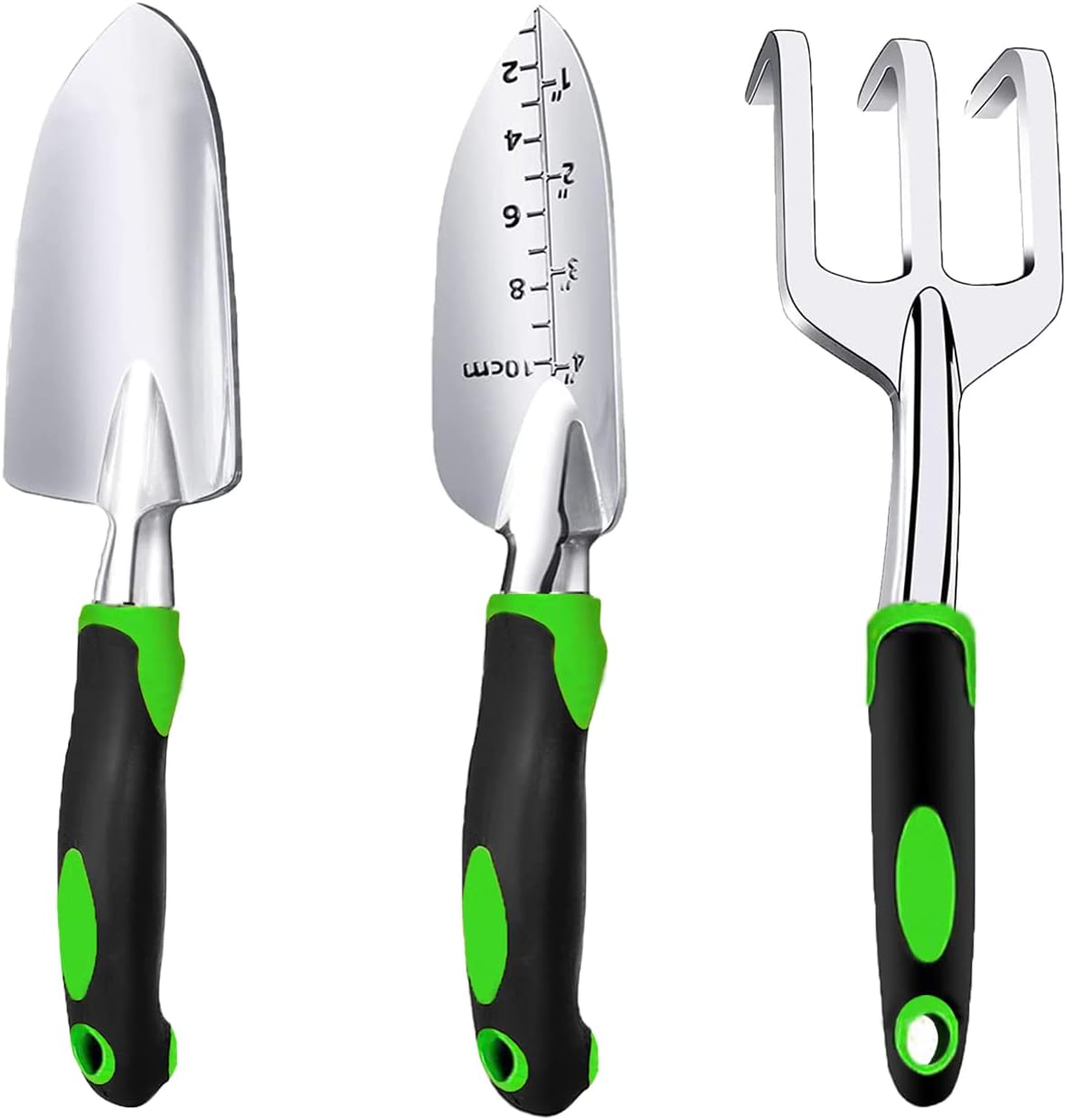 Garden Tool Set, 3 Piece Gardening Tools Includes Garden Trowel, Transplant Trowel and Hand Rake with Non-Slip Ergonomic Handle, Heavy Duty Gardening Kit for Gardening Planting, Gardening Gifts image number 2
