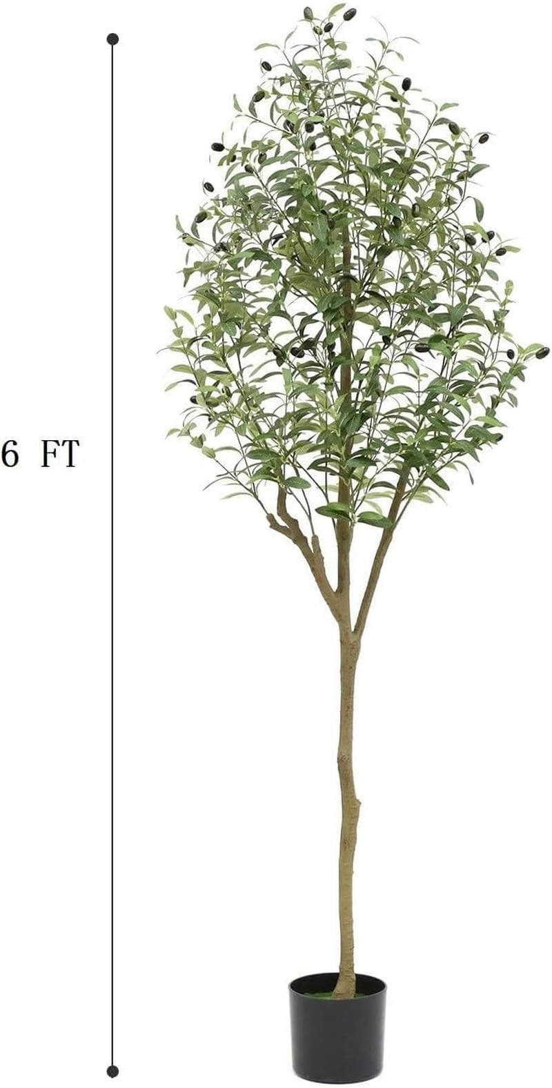 6FT Artificial Olive Tree &ndash; Realistic Faux Olive Tree with Fruits and Adjustable Branches &ndash; Lifelike Indoor Plant for Living Room, Office, Bedroom & Corner Decor &ndash; Potted Decorative Tree (180Cm Tall) image number 5