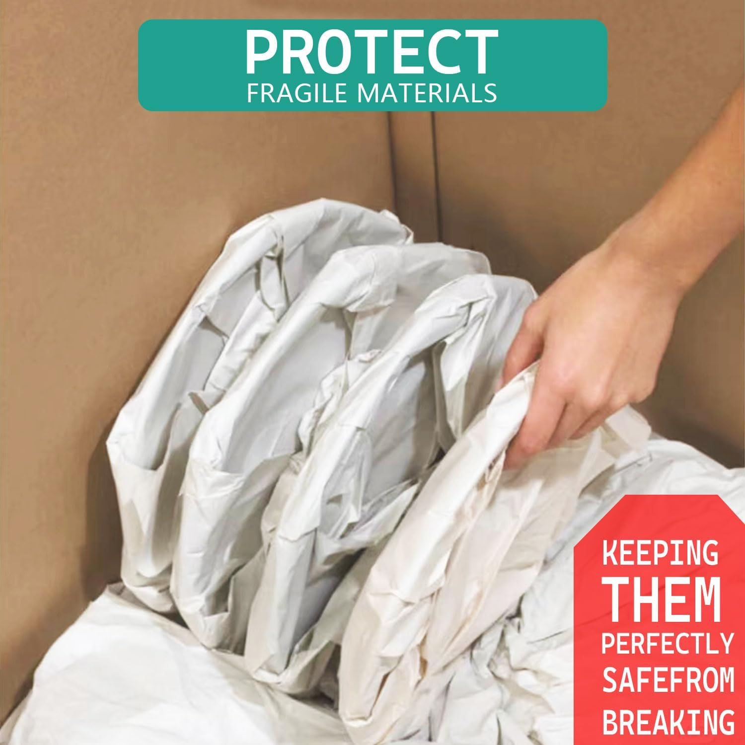 Packing Paper Sheets for Moving Newsprint Paper Newsprint Packing Paper Sheets for Shipping Transportation Wrapping Fill the Moving Boxes and Protect Fragile Items (100 Sheets, 38X70Cm, 14.9"X27.5") image number 2