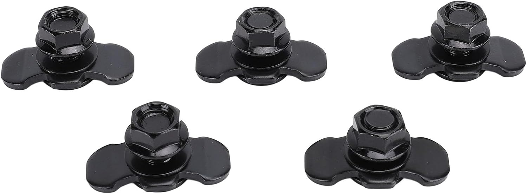 5 Pcs L Track Threaded Bolt Double Stud Fitting, M10X20Mm L Track Double Lug Threaded Stud Nut Fitting Tie Down, for Truck Bed Trailer Cargo Control Pickup RV ATV (Black)
