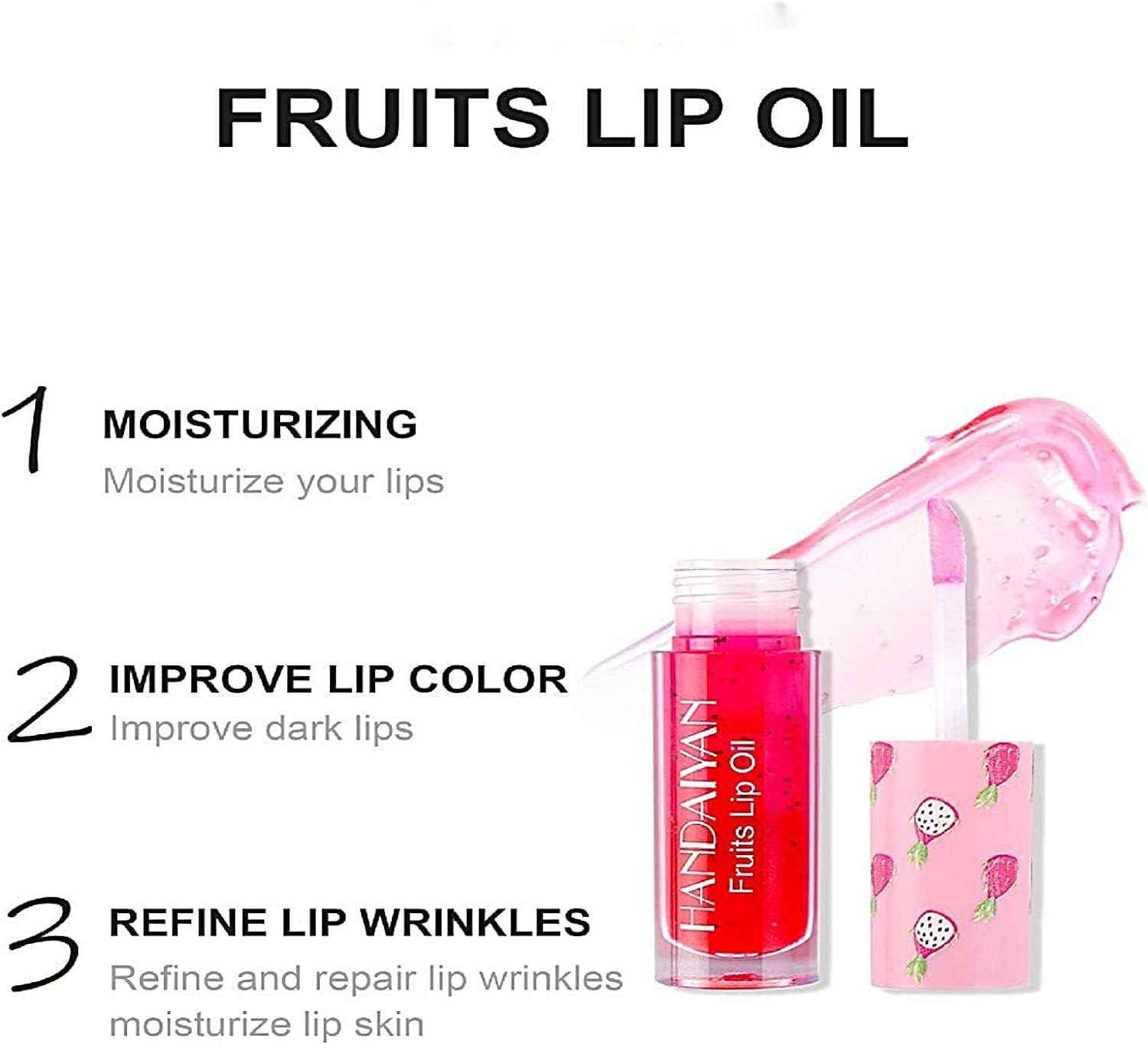 Joyeee Lip Oil, Lip Tint, Lip Stain, 3PCS Fruit Flavored Lip Balm Lip Plumper Extreme Clear Lip Gloss Set, Liquid Lipstick Lipgloss Long Lasting Hydrating Plumping Lip Primer for Girl Women Gift