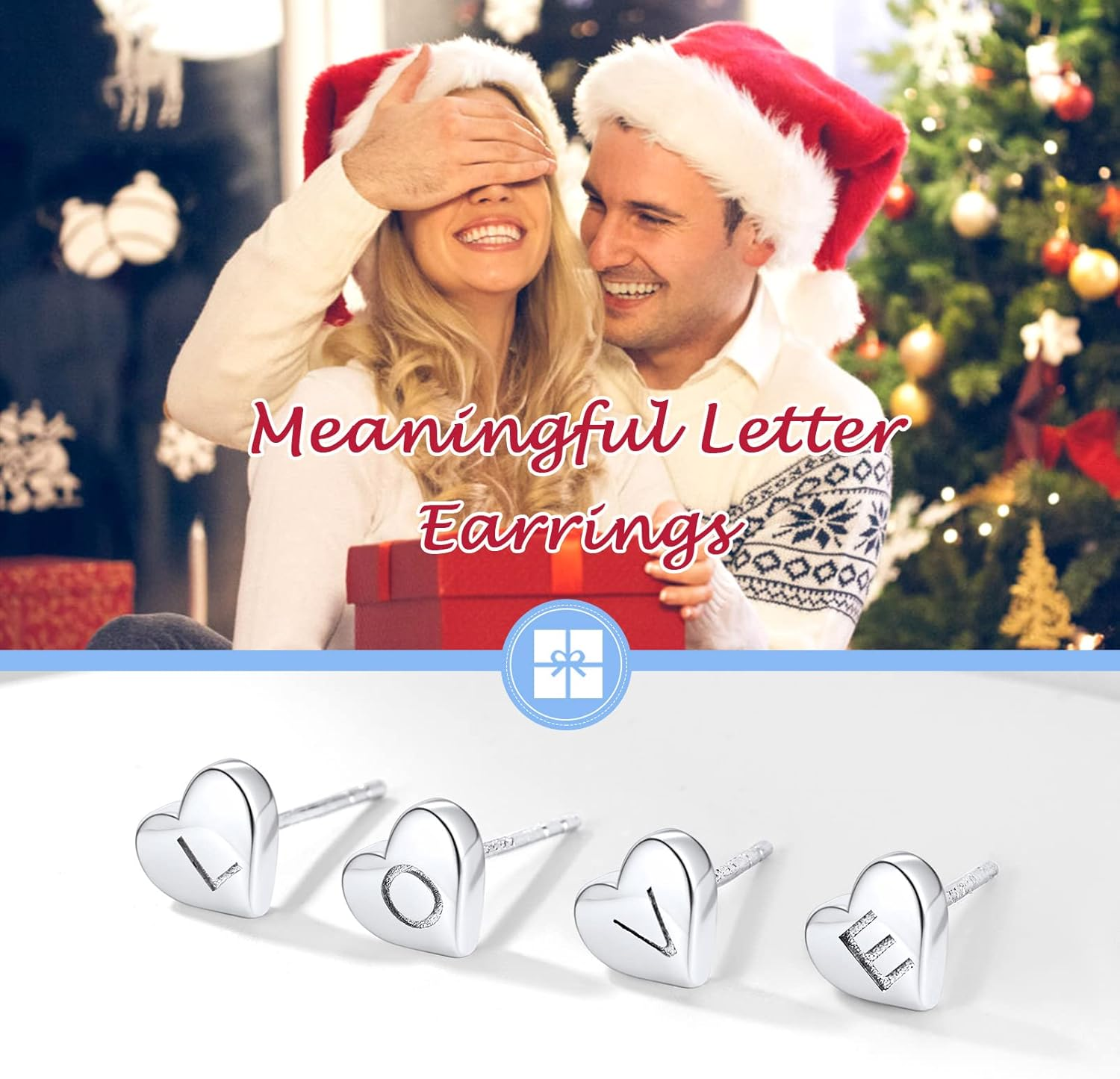 Silvora 925 Sterling Silver Heart Initials Earring for Women Stud Letter Earring for Girls Love Jewelry Birthday Gift