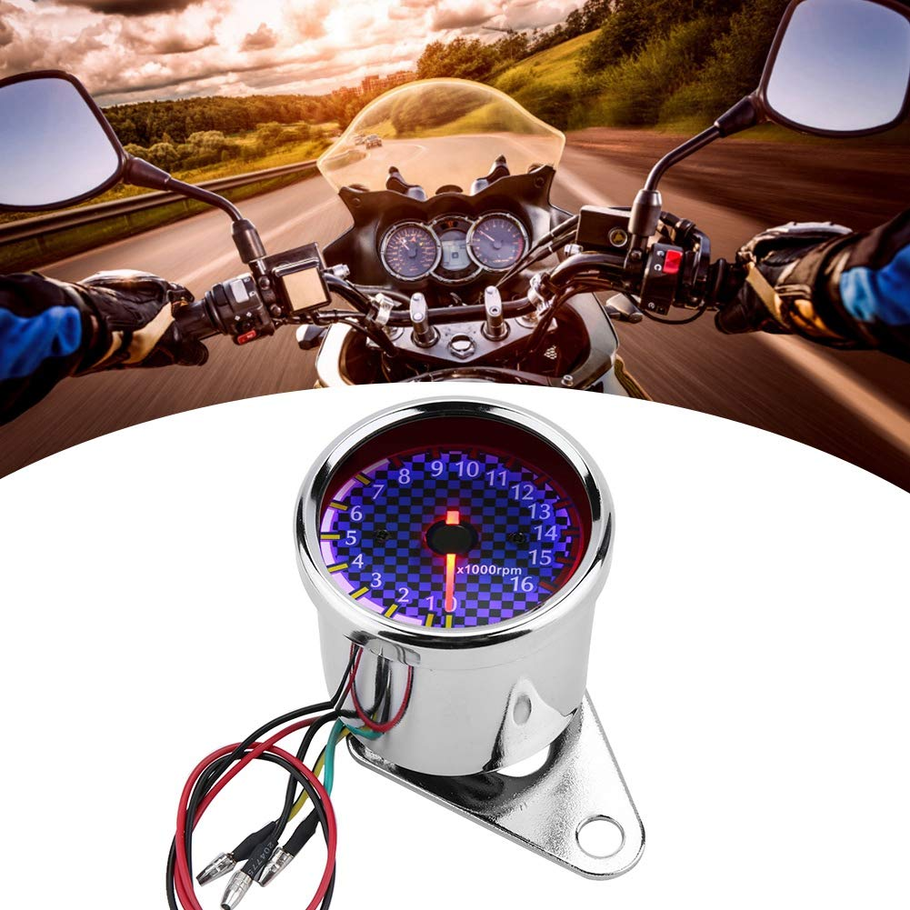 Electronic Tachometer Gauge, Motorcycle Tachometer, LED Tachometer for Most DC 12V Motorcycles image number 2