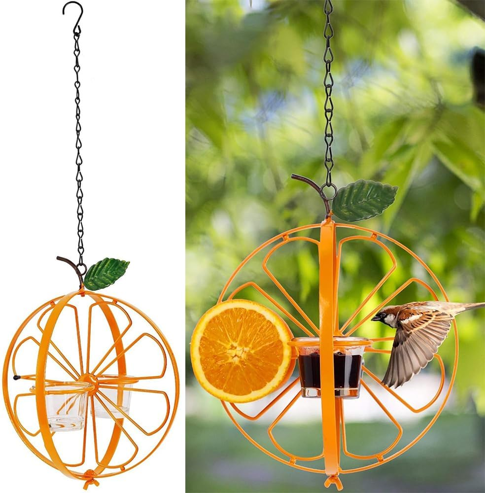 Hanging Bird Feeding Station with 2 Cups - Premium Hummingbird & Wild Bird Feeder, Durable Outdoor Fruit Feeder for Garden, Patio, and Backyard Adjustable Hanging Stand Included image number 6