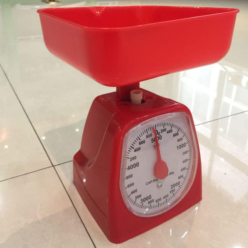 Utoolmart ABS Red Machine Double Scale Range 5000G Removeable Bowl Tare Functionality for Weighing Kitchen Food Feed Fruit 1Pcs image number 4