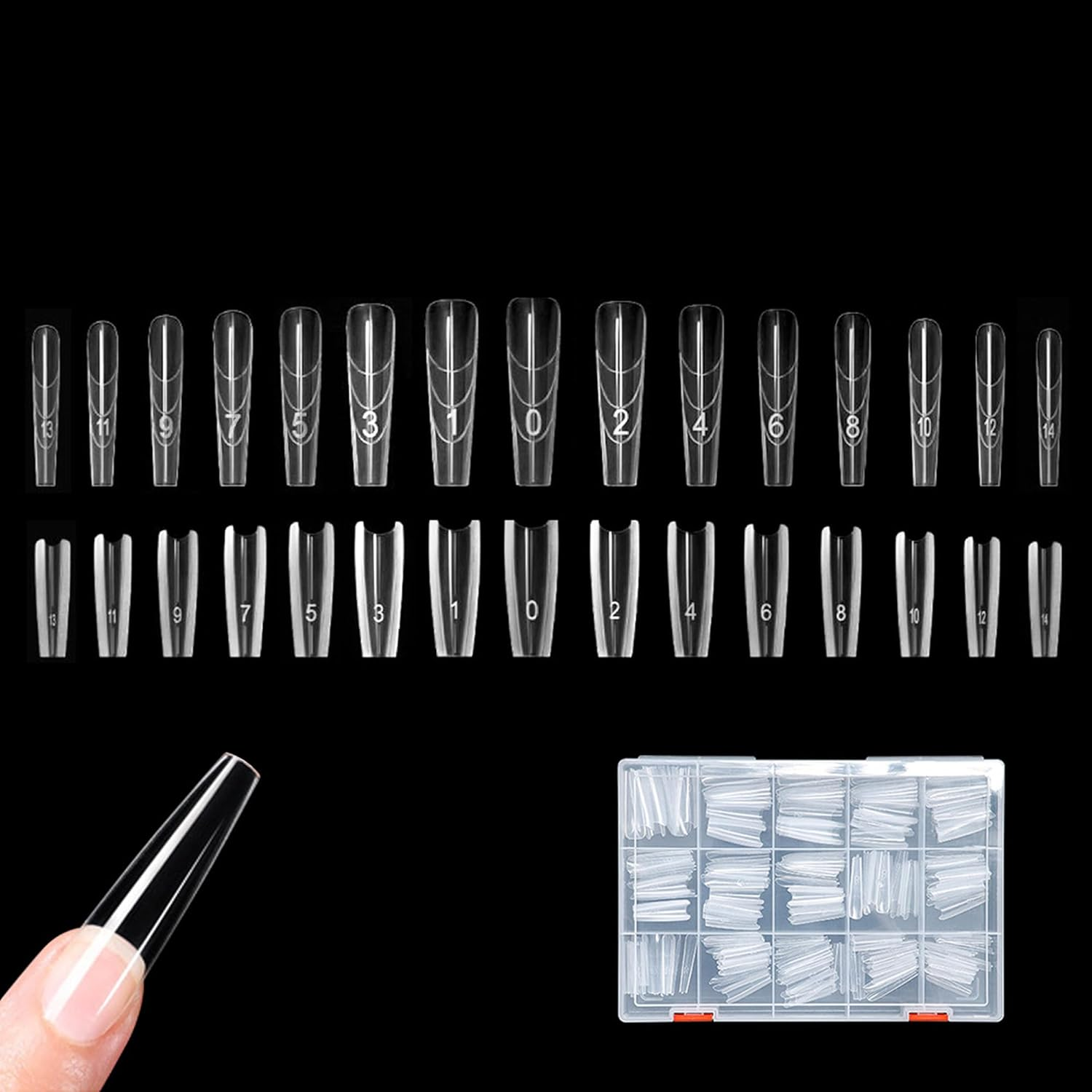 FLYTIN 240 Piece Nail Forms, Professional Acrylic & Gel Nail Extension Form, Sandwich-Structure Fake Nail Mold, Ultra-Thin Seamless, Strong Flexible for Home Salon Beginners Pros (Y)