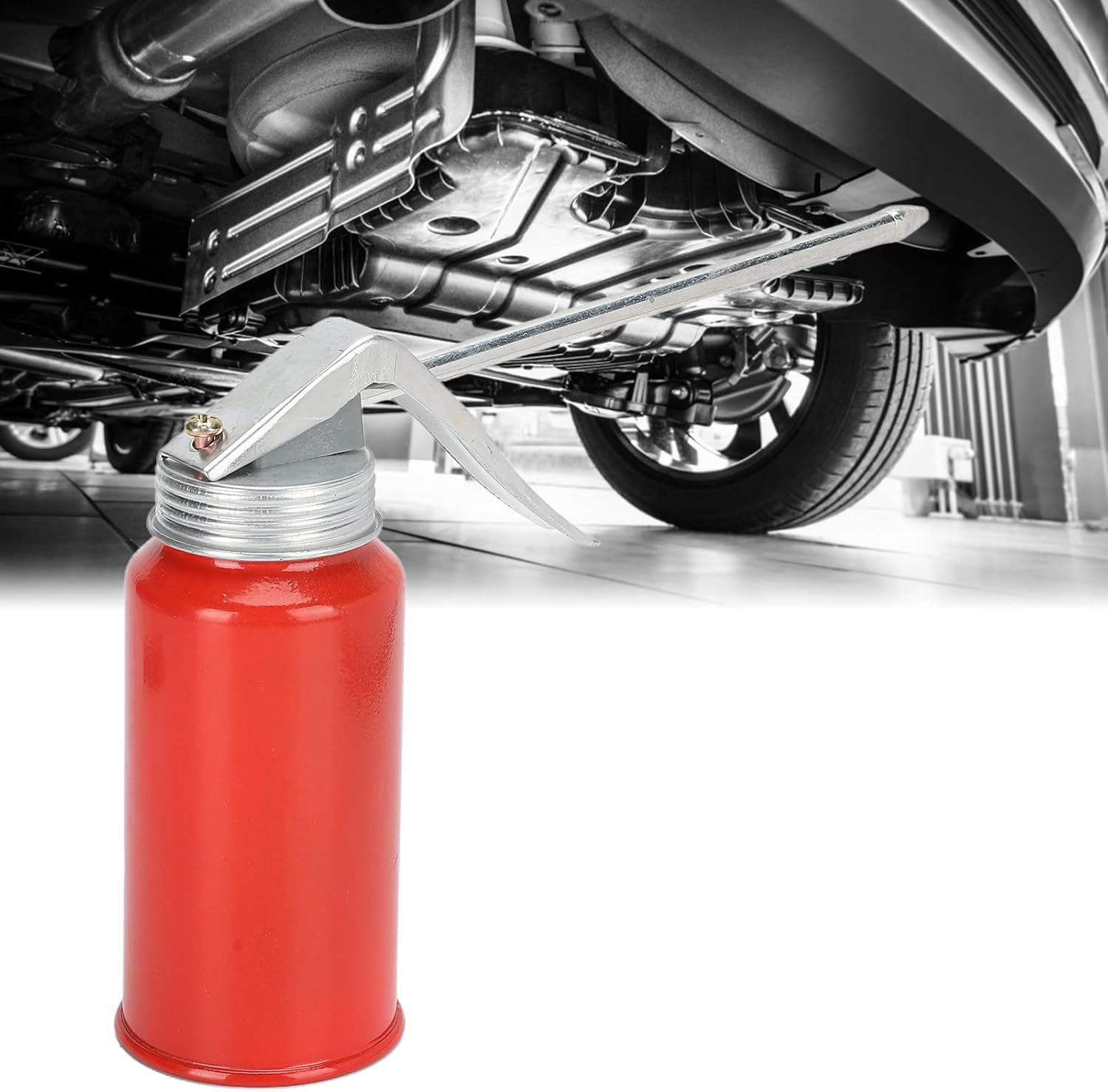 Viagasafamido 2Pcs 200ML Capacity Manual Pump Oil Can Steel Type Oiler Can Red for Rolling Bearings Motorcycles Oil Lube Systems image number 6