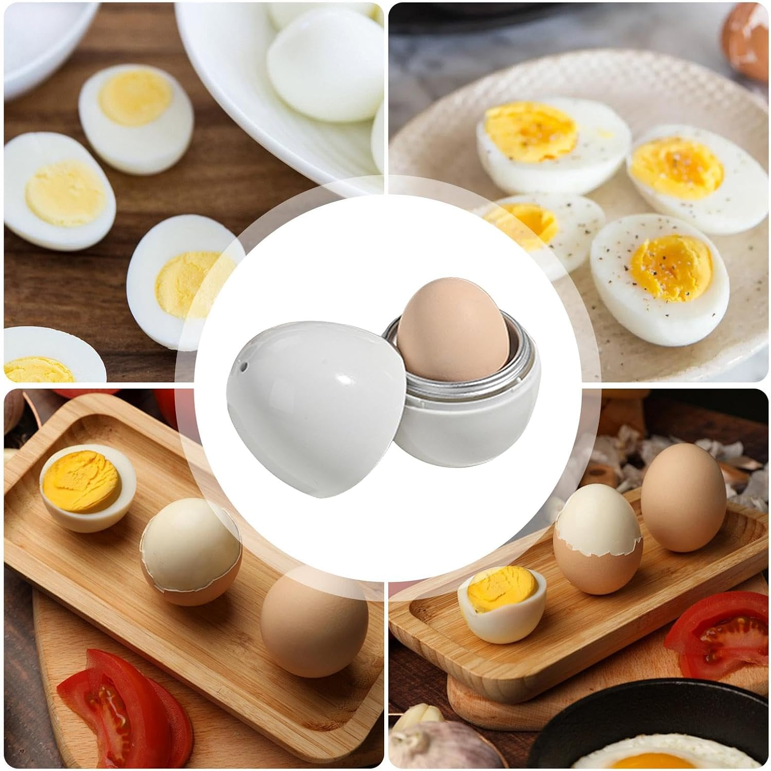 2024 New Microwave Egg Boiler, Microwave Egg Cooker Maker for 1/4 Egg, Boiled Egg Poachers with Lid, Rapid Egg Cooker Microwave Boiled Egg Maker for Hard Soft Boiled Egg Cooker Steamer (1 Egg) image number 6