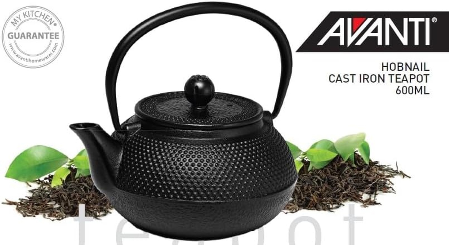 Avanti Hobnail Cast Iron Teapot, Black, 600Ml image number 1