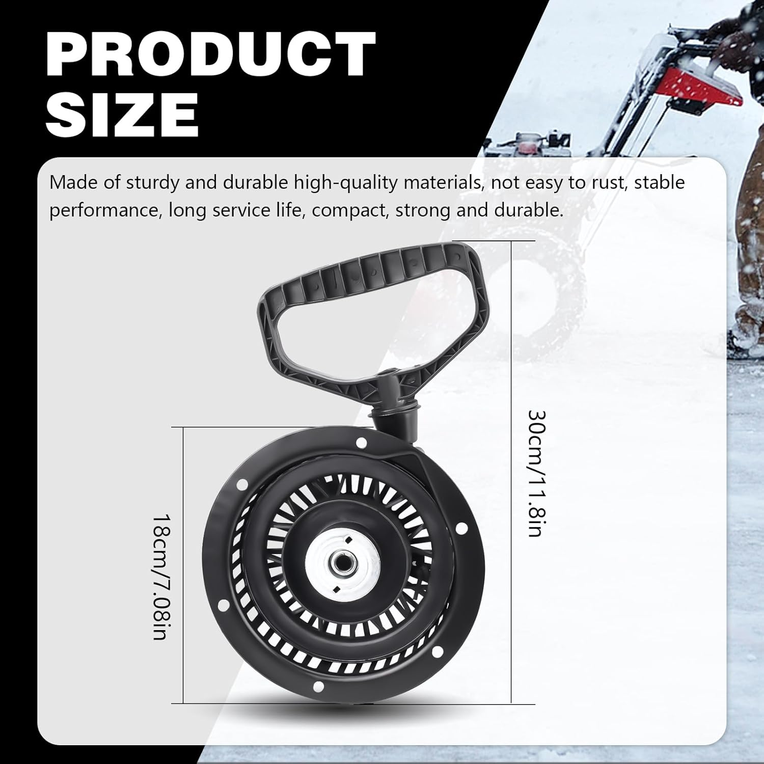 Recoil Starter Assembly 20001054 for Ariens Sno-Tek, Compact, Classic, Deluxe, AX254 Engines, 920021, 920022, 921024, 921030 Snow Blowers (Black) image number 6