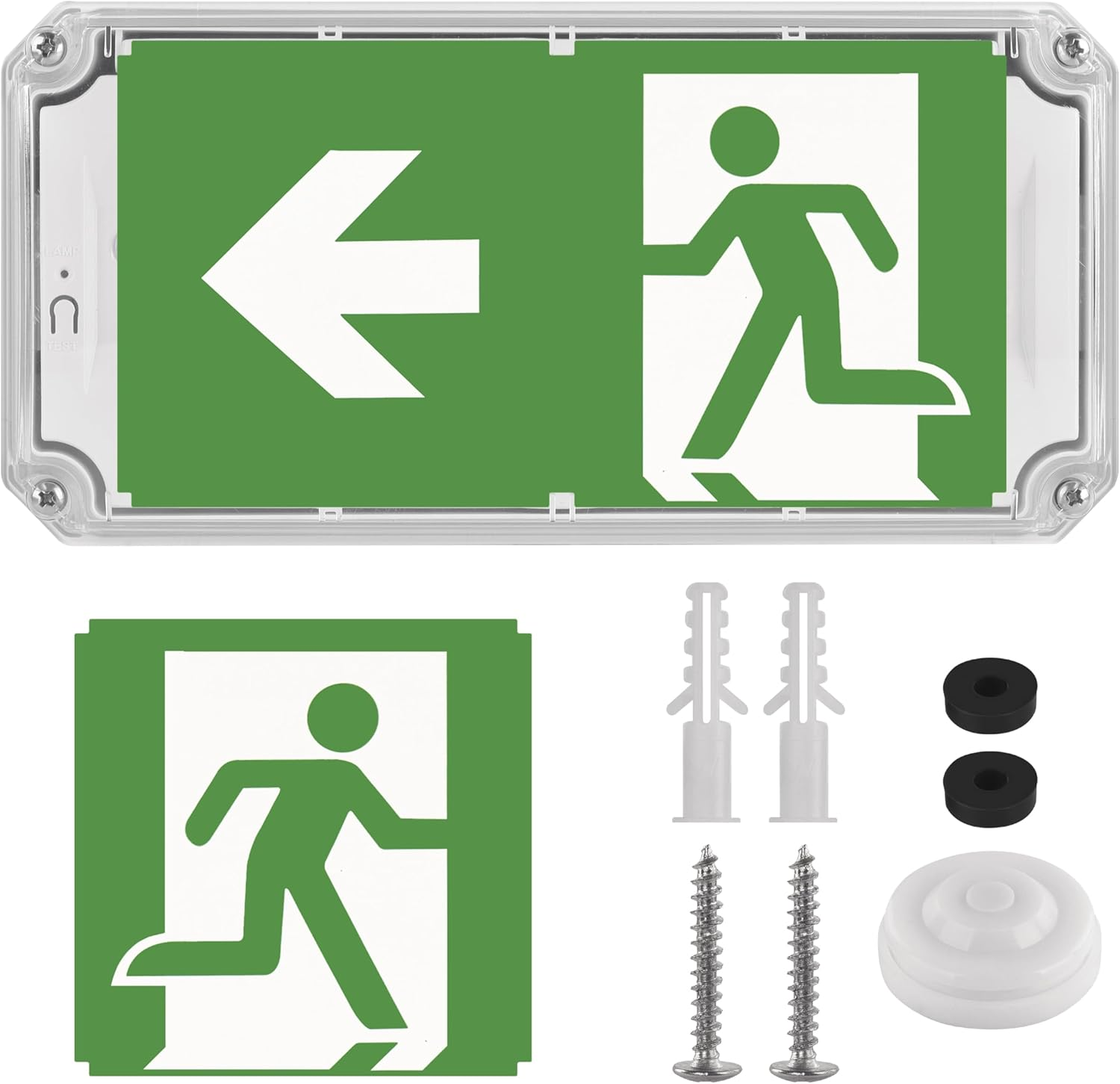 EMOS - LED Security Light Nessi 3W with Battery - Anti-Panic Lighting with Manual and Auto-Test Button - 3 Hours Emergency Mode - Surface-Mounted - Cool White Light - Also for Wet Rooms - White image number 4