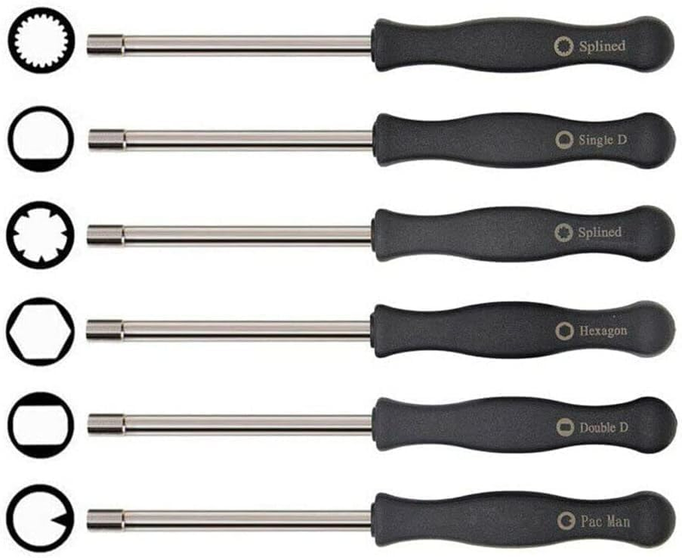 6 Pack Carburetor Adjuster Carburetor Tune-Up Adjustment Tool Included 21-Teeth Splined, 7-Teeth Splined, Pac Man, Single D, Double D, Hexagon Socket Replacement for Most 2 Cycle Engine image number 1