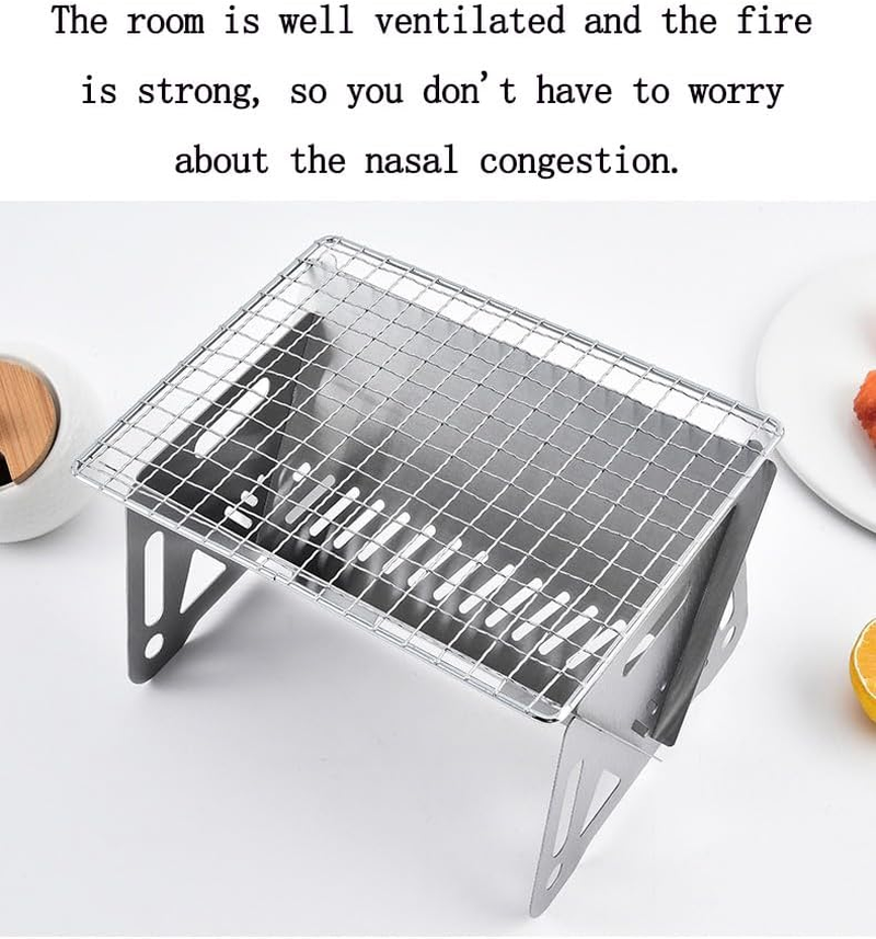 2025 New Slot Grill - Collapsible BBQ Grill for Easy Storage Steel, Mini Portable Charcoal Grill for Outdoor Camp, for Outdoor Backpacking Hiking Camp Oven Burning Camping (L) - L image number 6