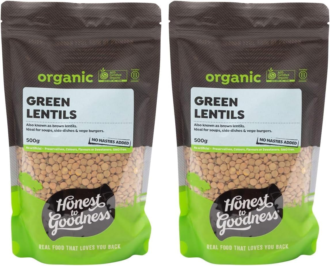 Honest to Goodness Organic Green Whole Lentils, 5Kg - a Subtle Earthy Flavour and Texture. Plant Based Protein Source. from Winter Soups to Hearty Salads.