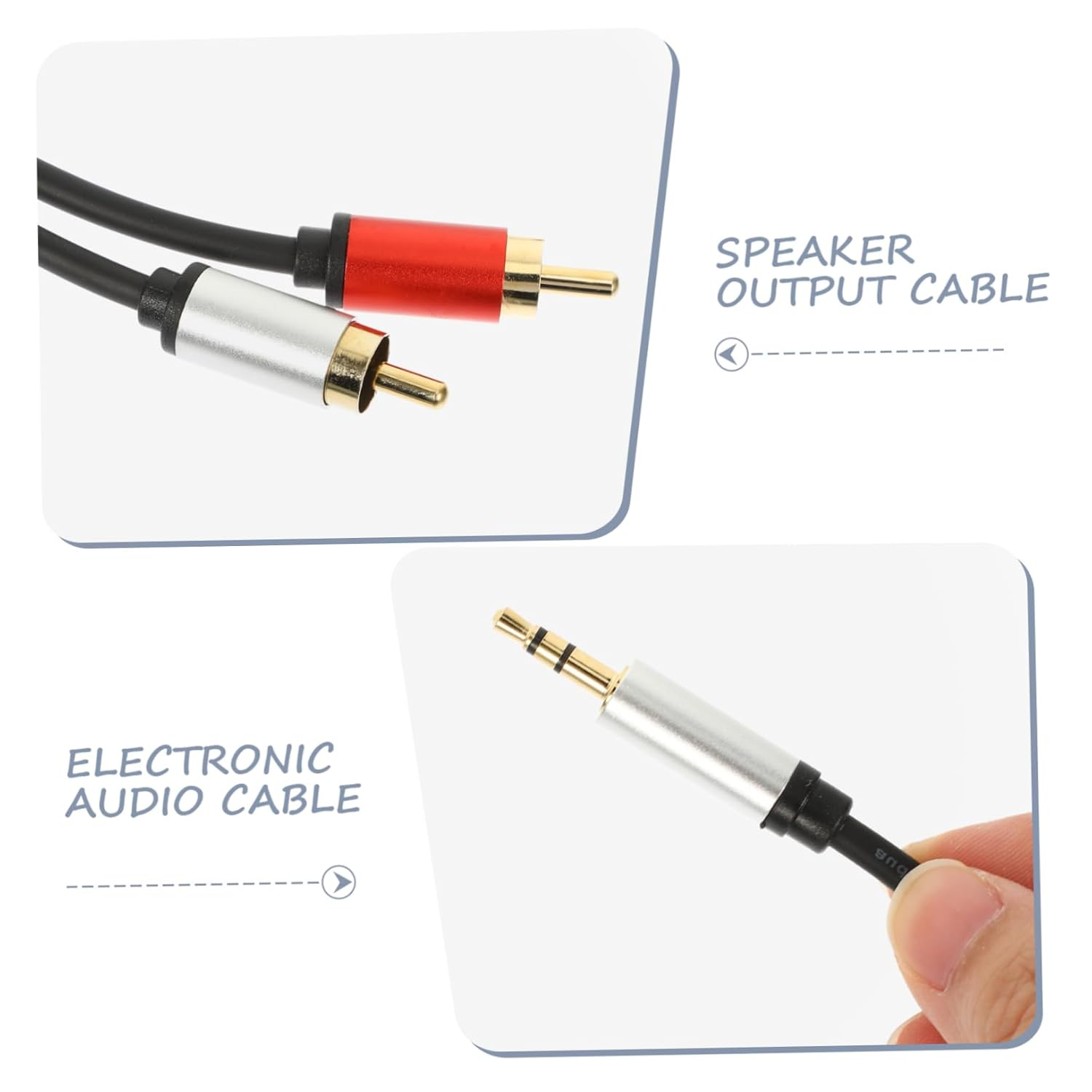 Angoily 2Pcs Audio Cable Adapter Cord for Phone Stereo Aux Cord Splitter Cable to Dual Connector for Home Theater System image number 6