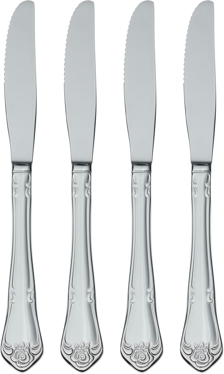 Oneida True Rose 45 Piece Everyday Flatware, Service for 8, 18/0 Stainless Steel, Silverware Set, Silver image number 1