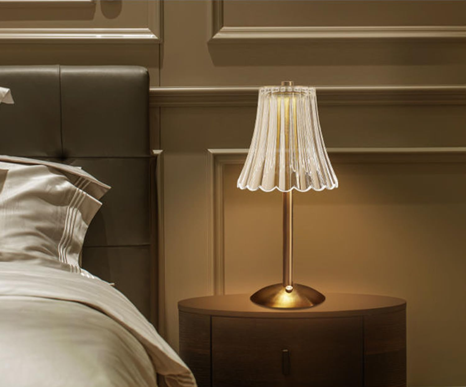 Cordless Table Lamp, Rechargeable Battery Operated Lamp, LED Touch Lamp, 3 Color Dimmable and Adjustable Brightness, Nightstand Bedside Lights, Rose Lamp Vintage Gifts (Romantic Table Lamp) image number 1