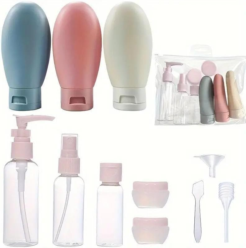 TSA Approved Travel Bottles Set for Toiletries Travel Size Containers Kit 12 Pack Portable Leak Proof Refillable Squeeze Cosmetic Travel Essential (Winter) image number 1