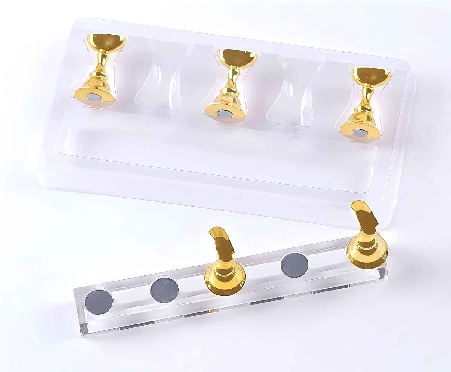 HIGHROCK 2 Sets Magnetic Nail Tip Practice Stand Nail Holders for Painting and False Nail Tip Manicure Tool,Acrylic Nail Display Stand image number 6