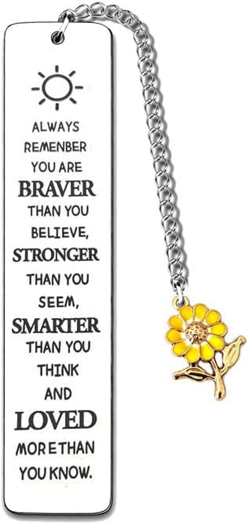 Inspirational Gifts Bookmarks for Girls Women Always Remember You Are Braver Bookmark for Daughter Coworker Book Reader Lovers Gifts for Bookworm Encouragement Gift for Niece image number 3