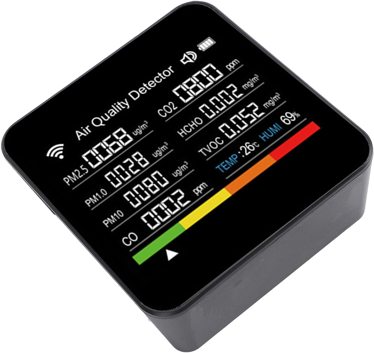 Smart 14-In-1 Indoor Air Quality Meter for APP, Compact Wifi HCHO PM2.5 VOC Detector for Home Office Travel, ABS Material image number 2