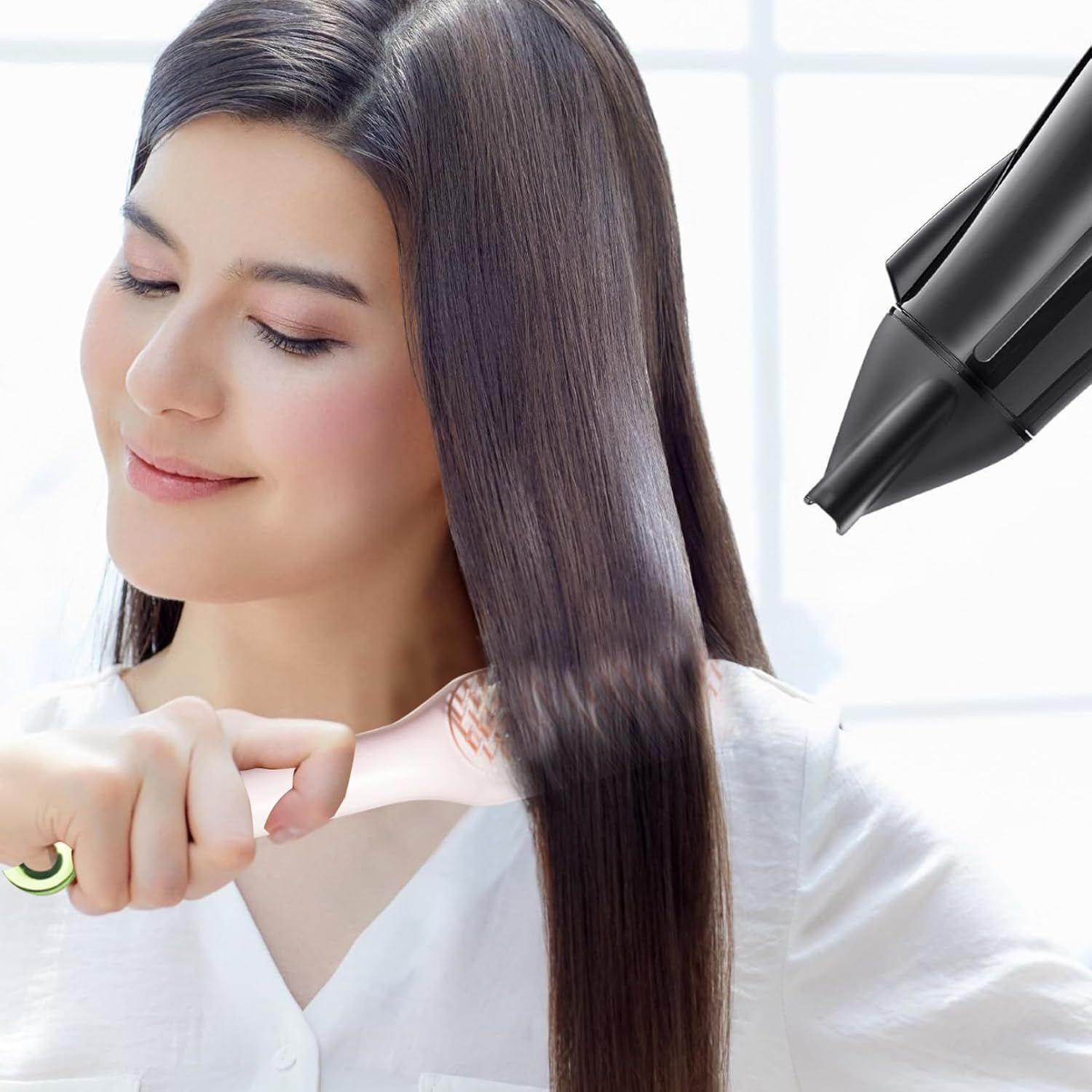 Self Cleaning Hair Brush Hairbrushes for Women Easy Clean Hair Brush, Massage Comb with Retractable Bristles One-Pull Clean anti Static Hair Brush Tools for All Hair Types Multicolour image number 1