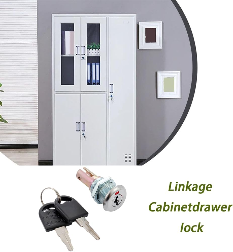 NYGHMY 2 Pcs Cabinet Locks with Keys, Toolbox Lock, Universal Craftsman Tool Box Lock, Toolbox Lock Iron Cabinet Insert Linkage Drawer Lock Set, Easy to Install image number 4
