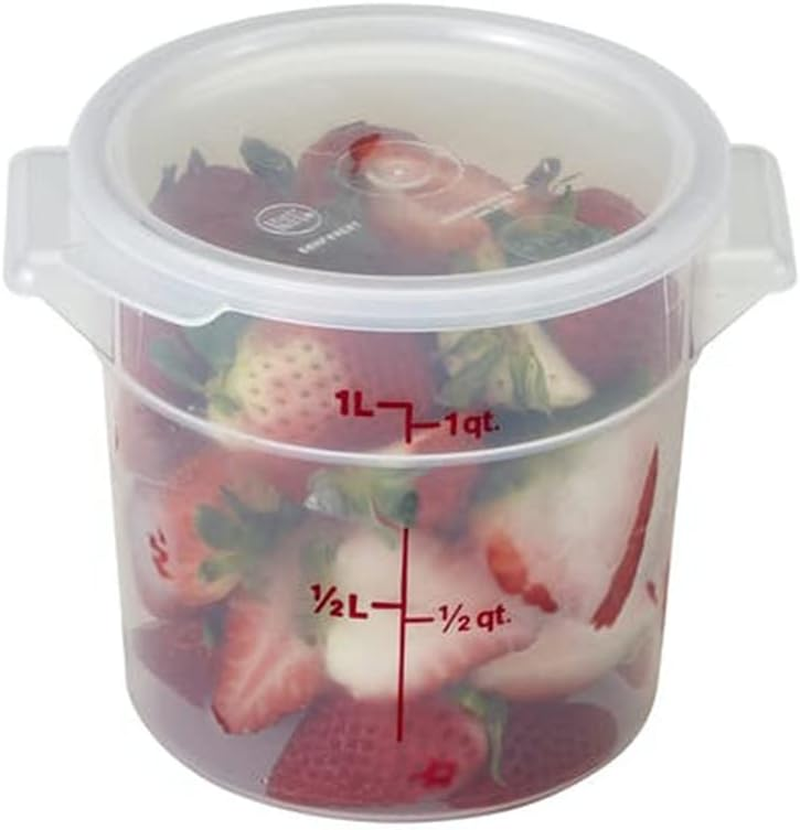 Cambro Cambro (RFS2PP190) 2 Qt. round Polypropylene Food Storage Container - Camwear, RFS2PP, Plastic, Clear, 2-Quart image number 4