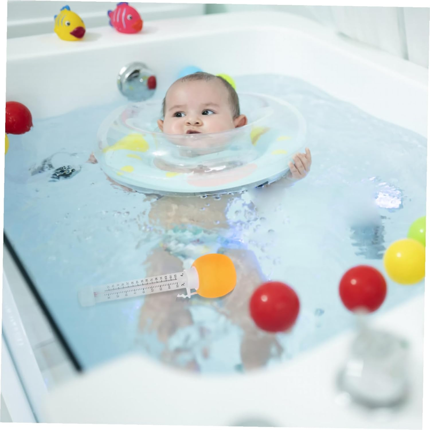 Didiseaon Floating Pool Thermometer Cartoon Design Easy-Read Water Temperature Gauge for S Bath Hot Tub and Swimming Pool Safety image number 4