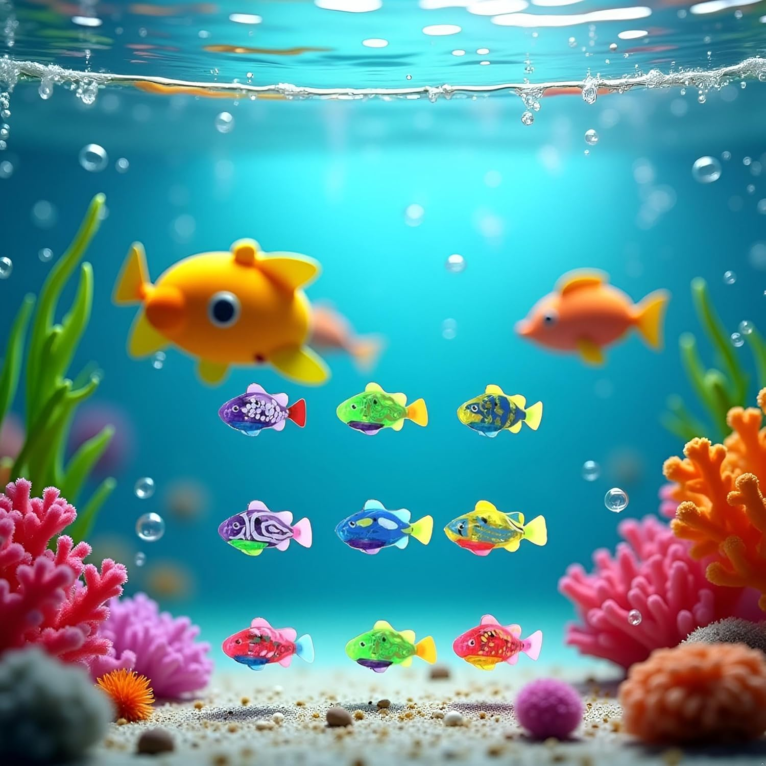 1PS Green Interactive Swimming Fish Toy for Indoor Cats - LED Light, Cat Enrichment Electronic Kitty Exercise Toys image number 3