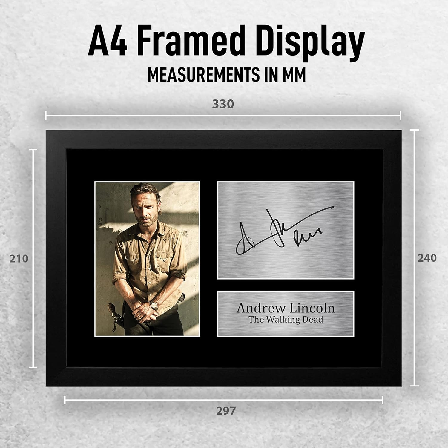 HWC Trading FR Andrew Lincoln Gift A4 Printed Autograph FRAMED the Walking Dead Gifts Print Photo Picture Display image number 3