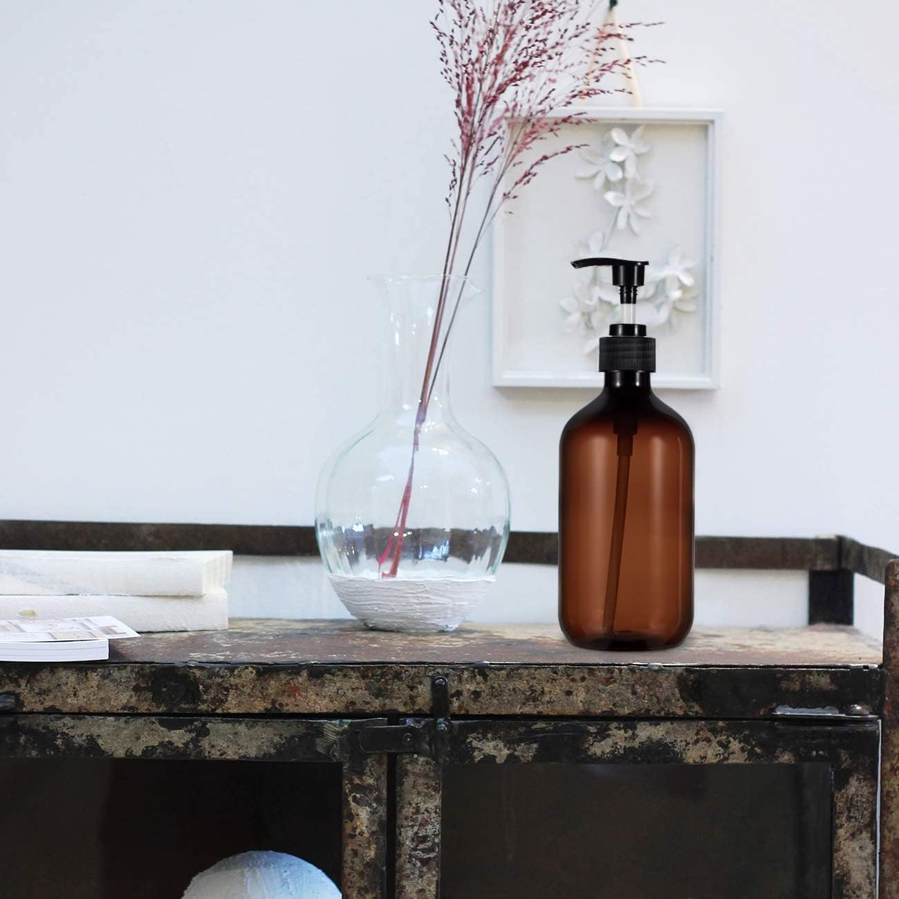 Empty Plastic Pump Bottles Dispenser,3 Pack 16Oz/500Ml Portable Clear Shampoo Lotion Hand Pump Bottle Durable,Clear Plastic Pump Bottle Dispenser,Empty Reusable Plastic Lotion Pump Bottle image number 3