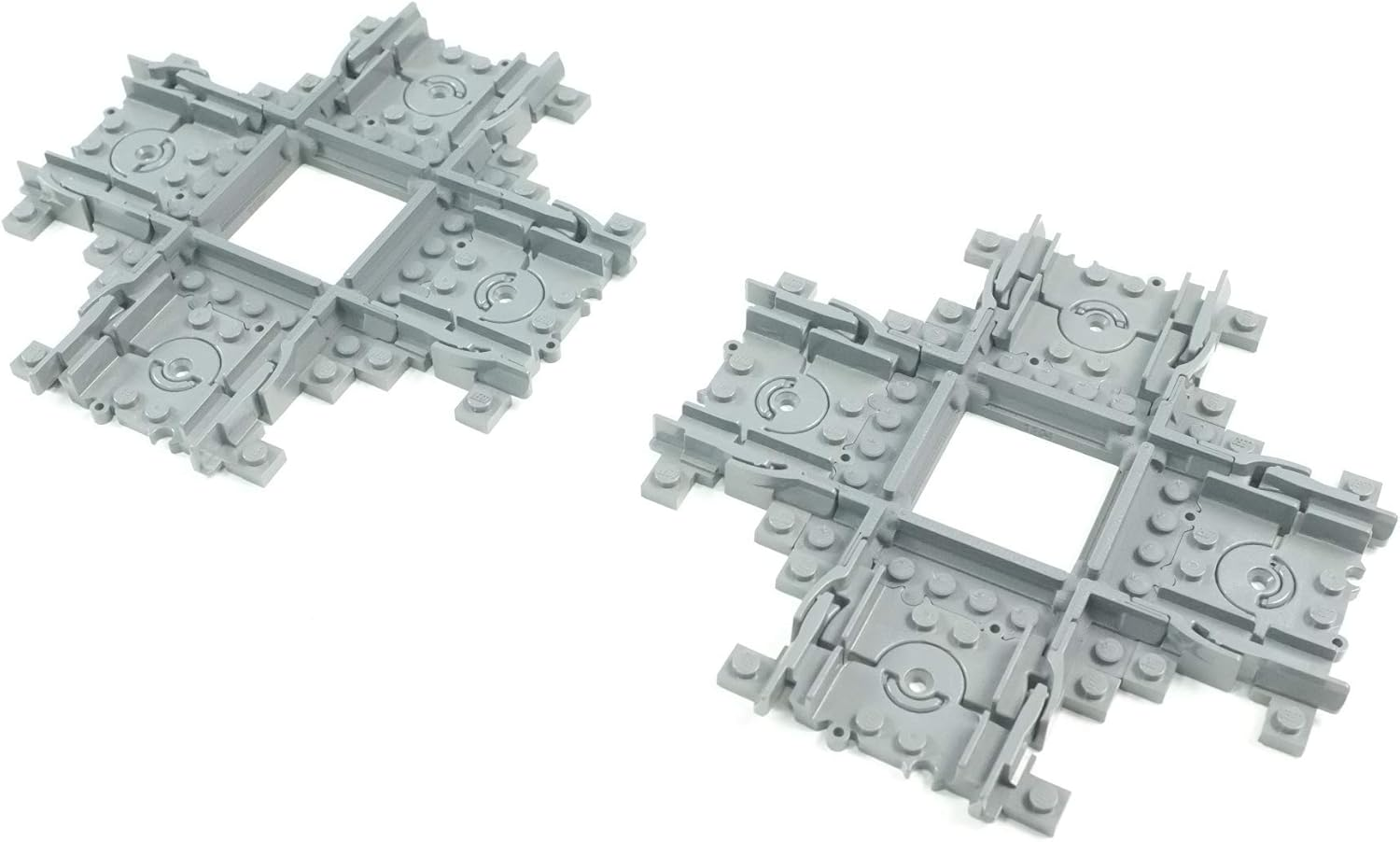Trixbrix.Eu 2X 90 Deg Short Version HO Scale Gray Crossing Compatible with  City Train Sets 60197 60198 10277 60205 60238 image number 1