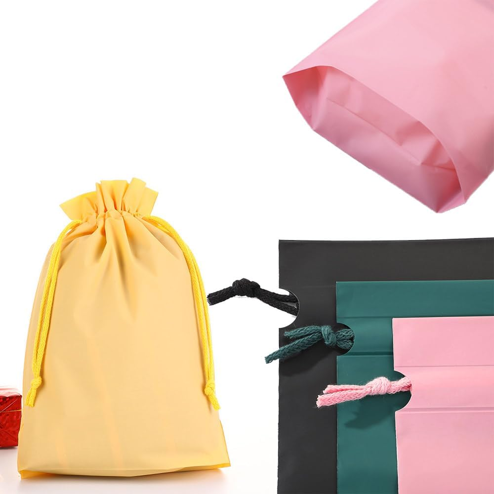 Esforzarse 20Pcs PE PVC Folding Sport Bag, 29 X 21 Cm Waterproof Drawstring Bag, Folding Sport Home Travel Storage, Waterproof Trip Bags Clothes Drawstring Shrinkable Closure Luggage(5 Colors) image number 1