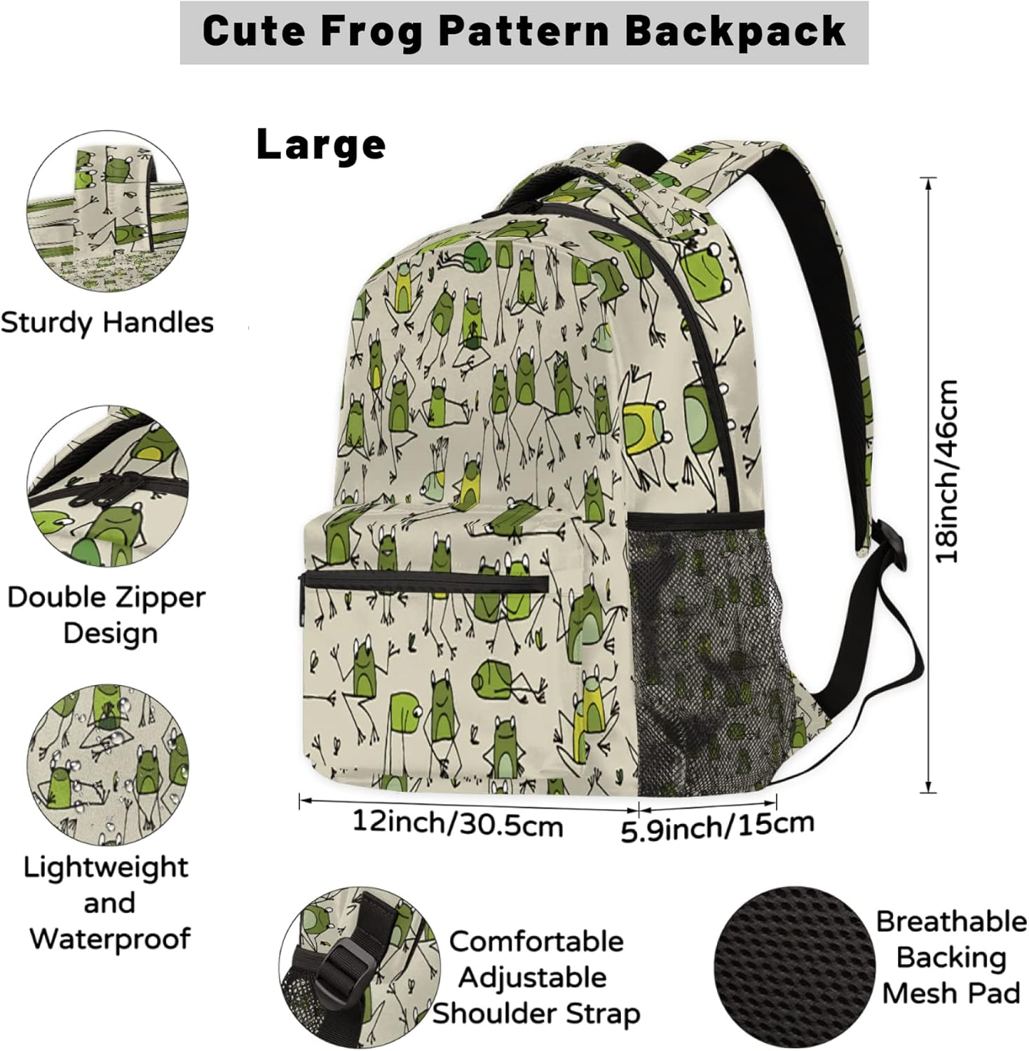 Tropicallife Flower Contour Backpack Lightweight Waterproof Travel Rucksack Flower Pattern Stylish Backpack for Man Women image number 3