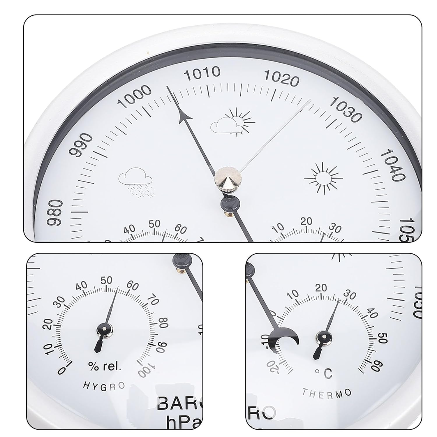 Fafeicy 5.12In Indoor Outdoor Thermometer Barometer Hygrometer Weather Station 3 in 1 for Home Wall Office Garden Porch image number 2